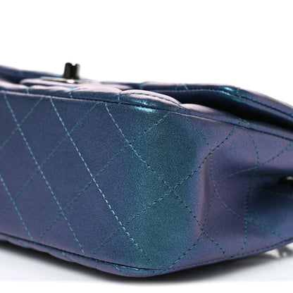 Chanel Iridescent Lambskin Quilted Mini Rectangular Flap Turquoise 10 of 10