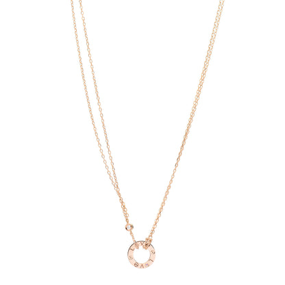 Cartier 18K Pink Gold 1 Diamond 1 Pink Sapphire LOVE Necklace 1 of 5
