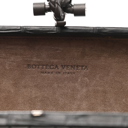 Bottega Veneta Crocodile Faille Knot Clutch Black 6 of 6