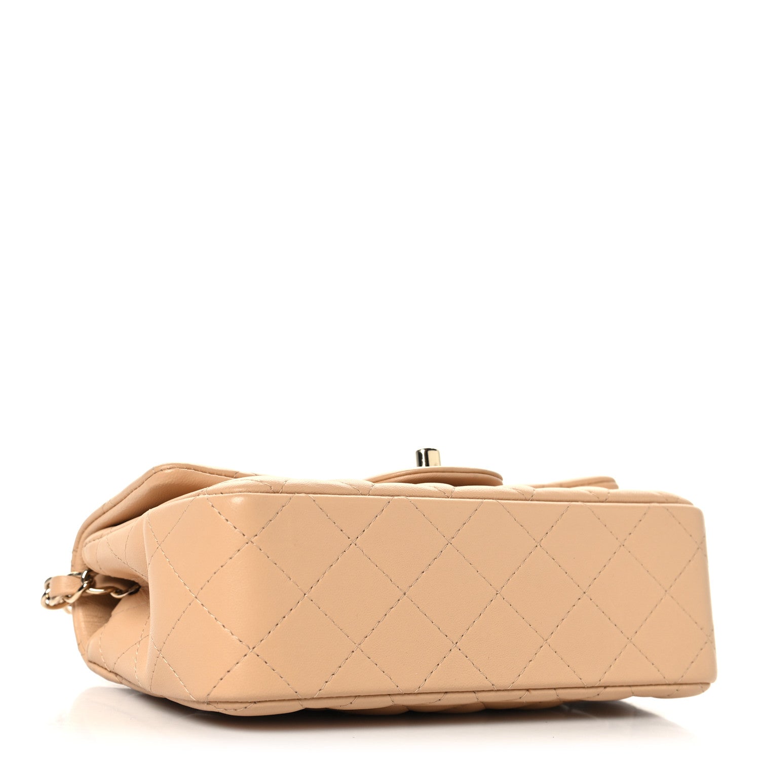 Chanel Lambskin Quilted Mini Rectangular Flap Beige 4 of 10