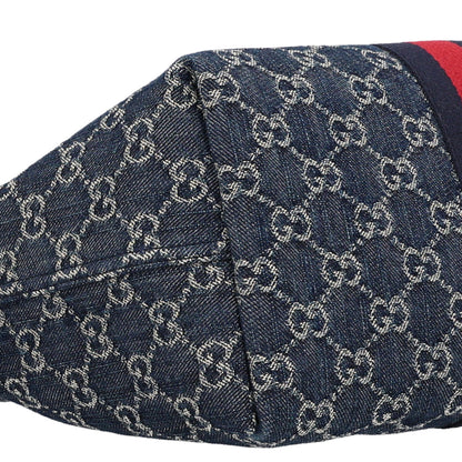 Gucci Denim GG Monogram Web Small Giglio Tote Blue White 9 of 10
