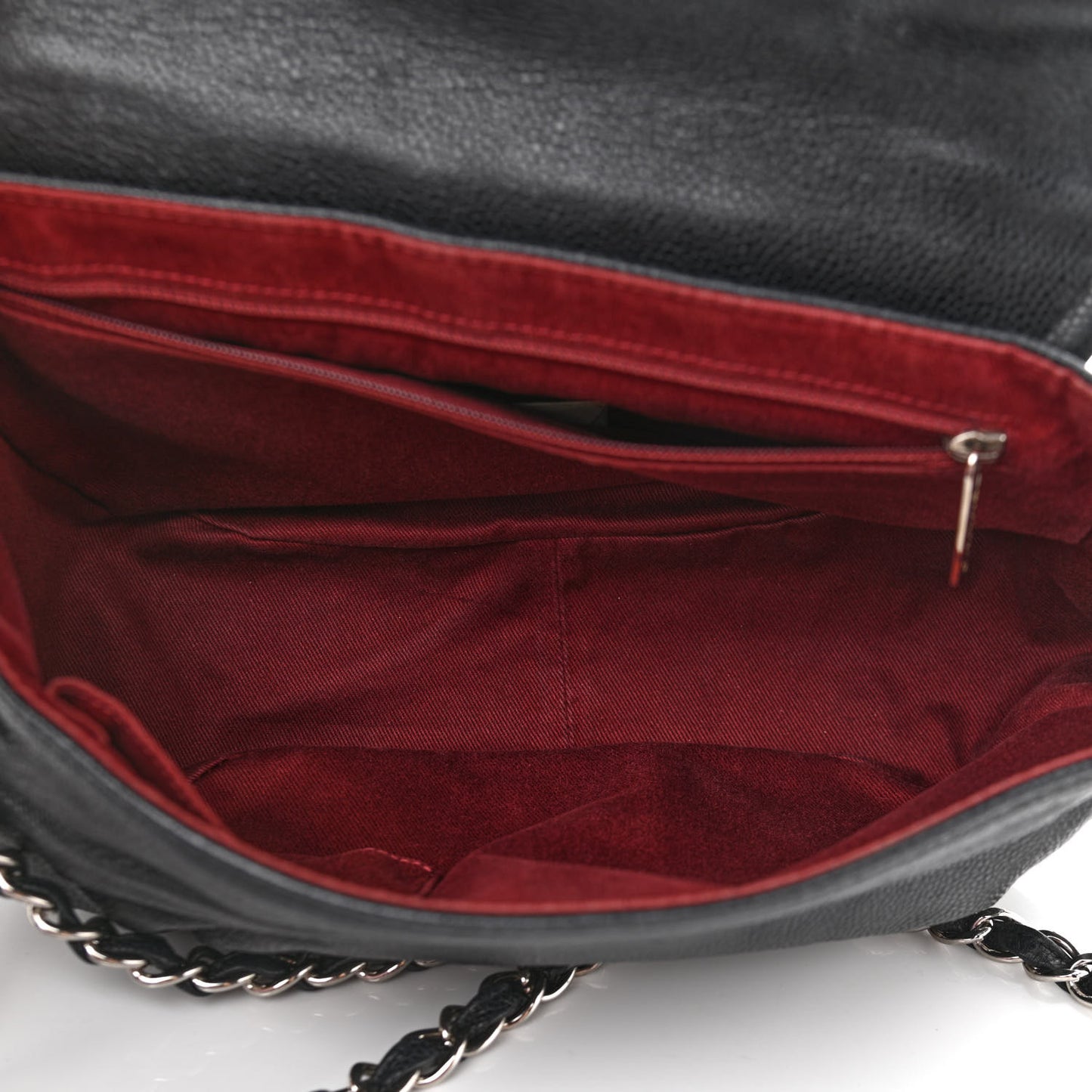 Caviar Half Moon Large Flap Black