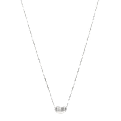 Tiffany Sterling Silver 12mm Elsa Peretti Bean Pendant Necklace 1 of 5