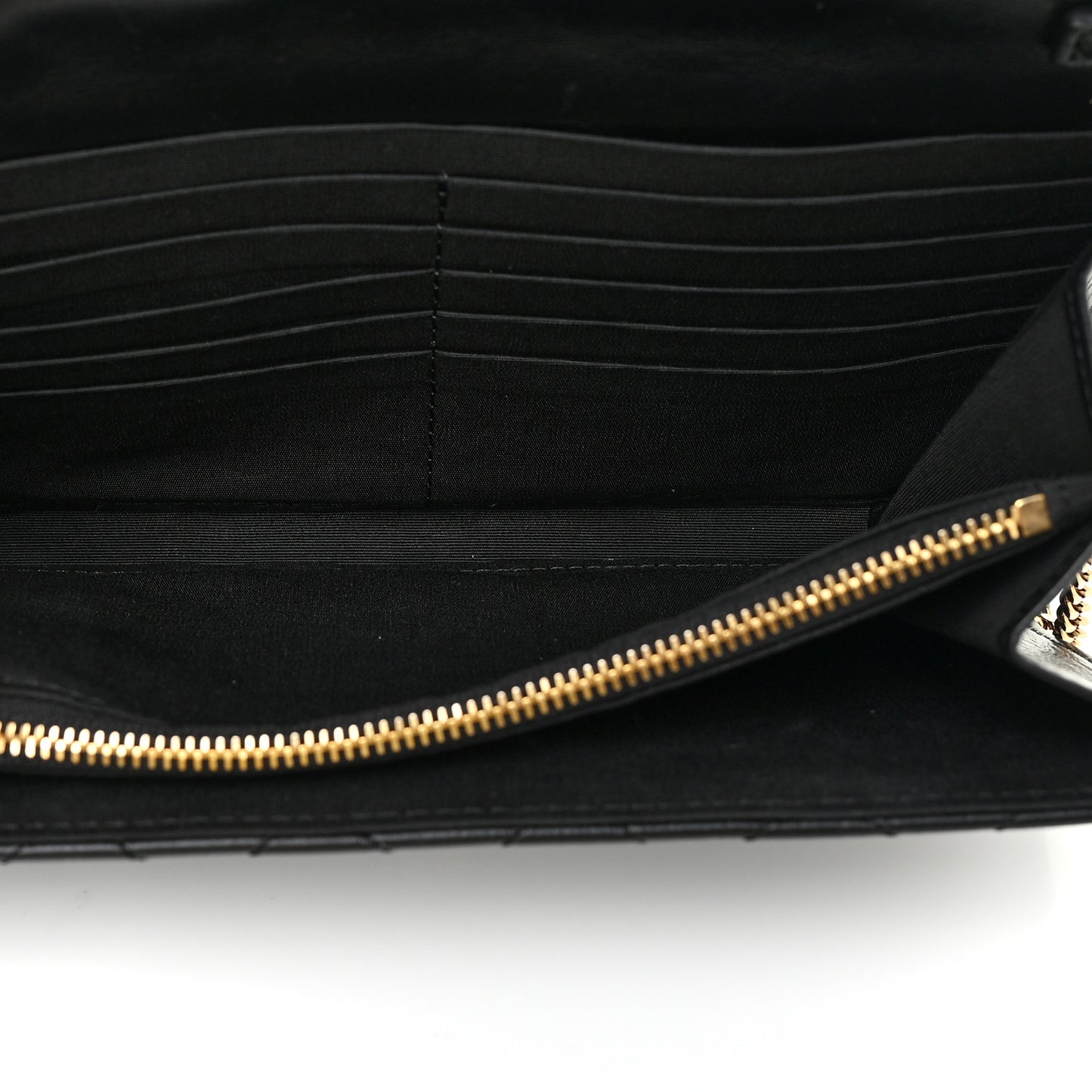Lambskin Quilted Medusa Wallet On Chain Crossbody Black
