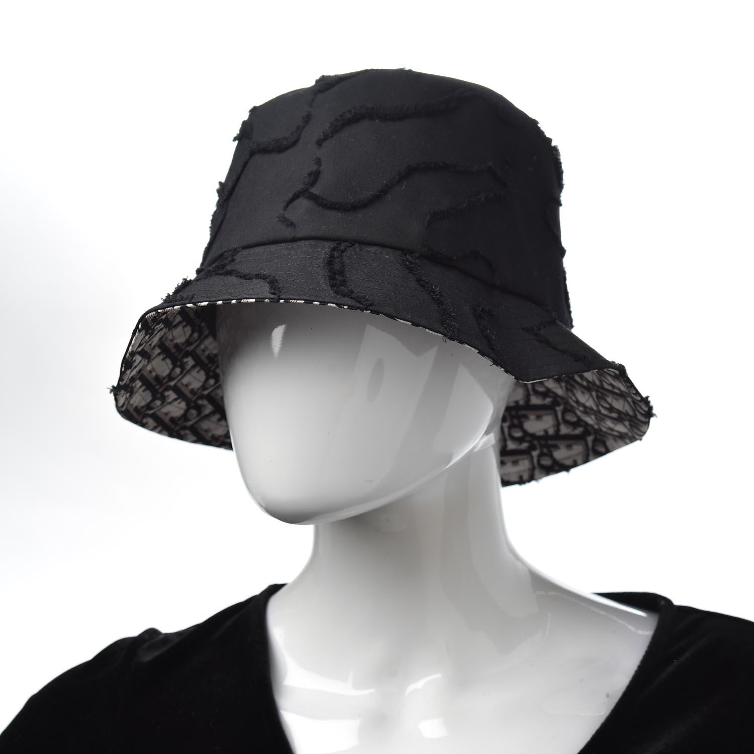 Christian Dior Camouflage Logo Bucket Hat 58 Black 2 of 6