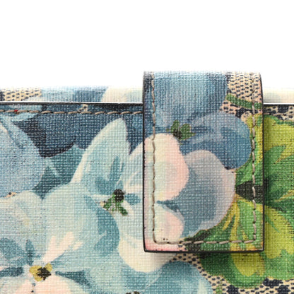 Gucci GG Supreme Monogram Blooms French Flap Wallet Beige Blue Navy Hibiscus Red 8 of 8