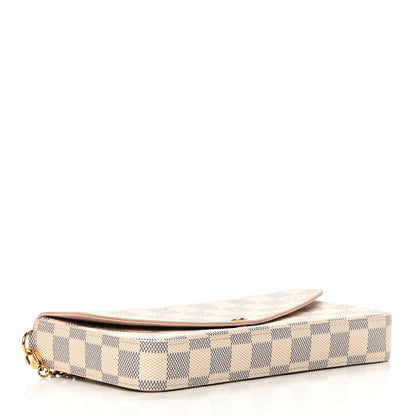 Louis Vuitton Damier Azur Pochette Felicie Chain Wallet Rose Ballerine 5 of 18