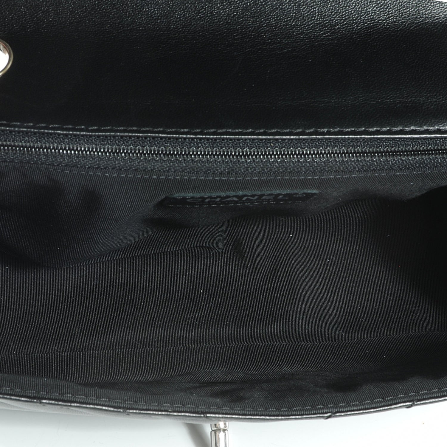 Chanel Lambskin Surpique Chevron Medium Flap Black 6 of 8