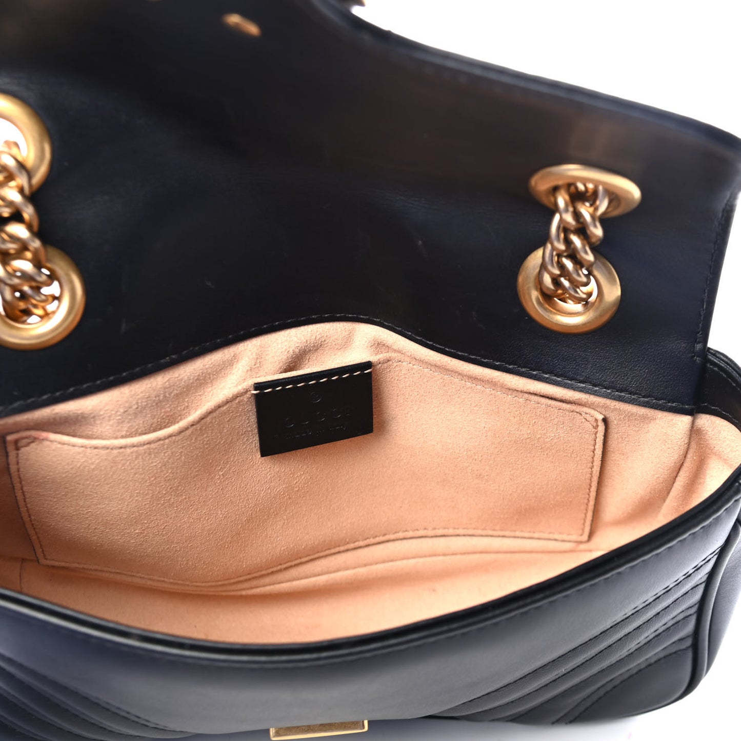 Calfskin Matelasse Mini GG Marmont Shoulder Bag Black