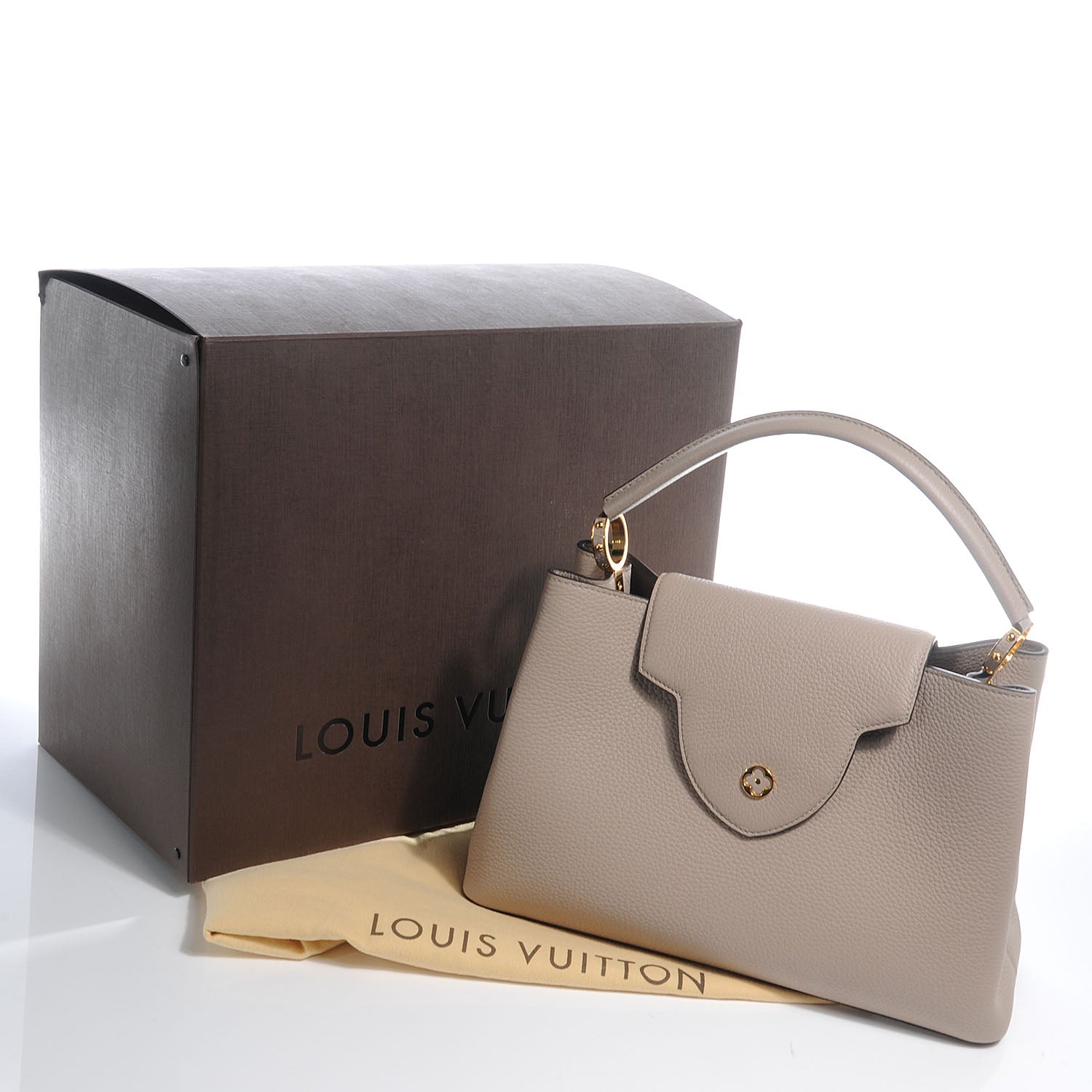 Louis Vuitton Taurillon Capucines MM Galet 6 of 10