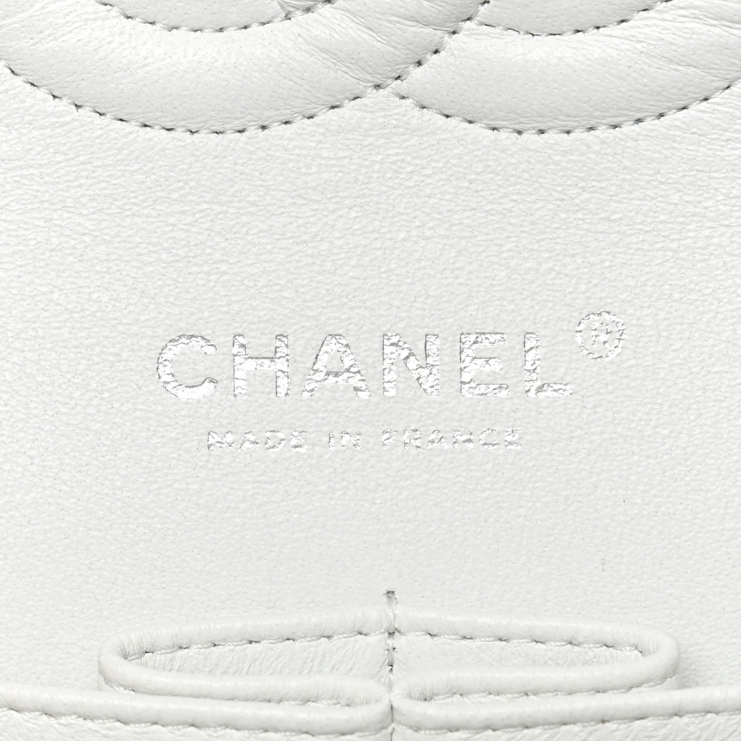 Caviar Quilted Medium Double Flap White
