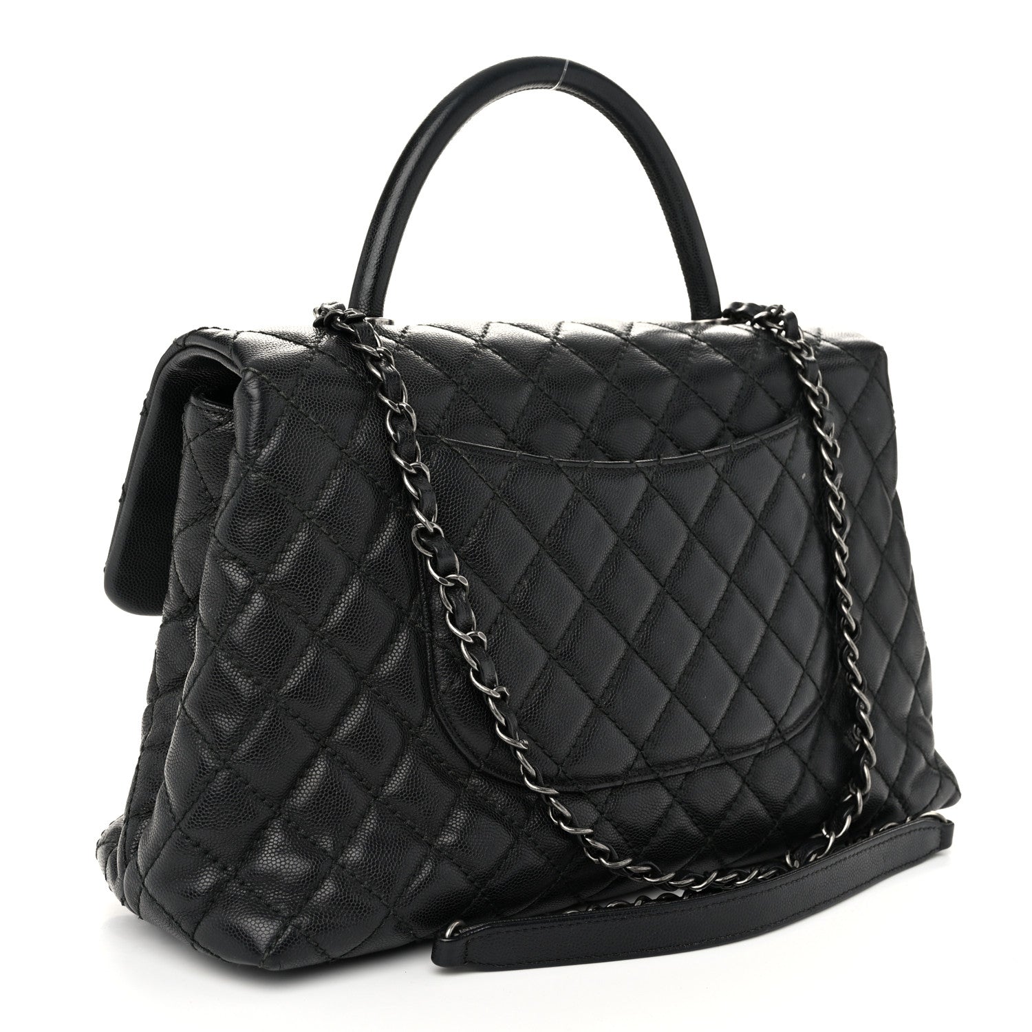 Chanel Caviar Quilted Medium Coco Handle Flap Black 3 of 10