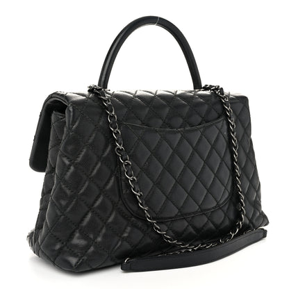Chanel Caviar Quilted Medium Coco Handle Flap Black 3 of 10