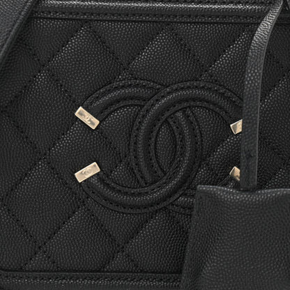 Chanel Caviar Quilted Small CC Filigree Vanity Case Black 8 of 11