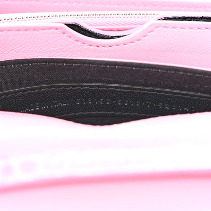 Balenciaga Shiny Calfskin Crocodile Embossed Small B Crossbody Bag Pink 7 of 12