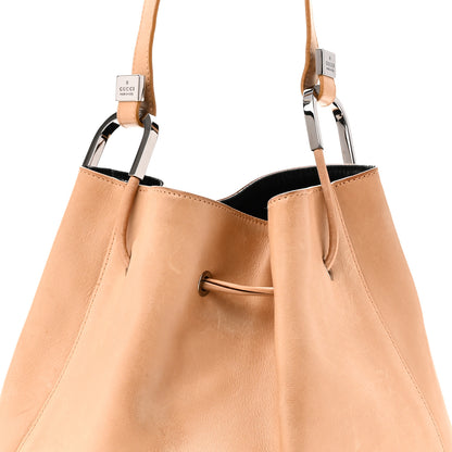 Gucci Calfskin Drawstring Small Drawstring Shoulder Bag Beige 8 of 10