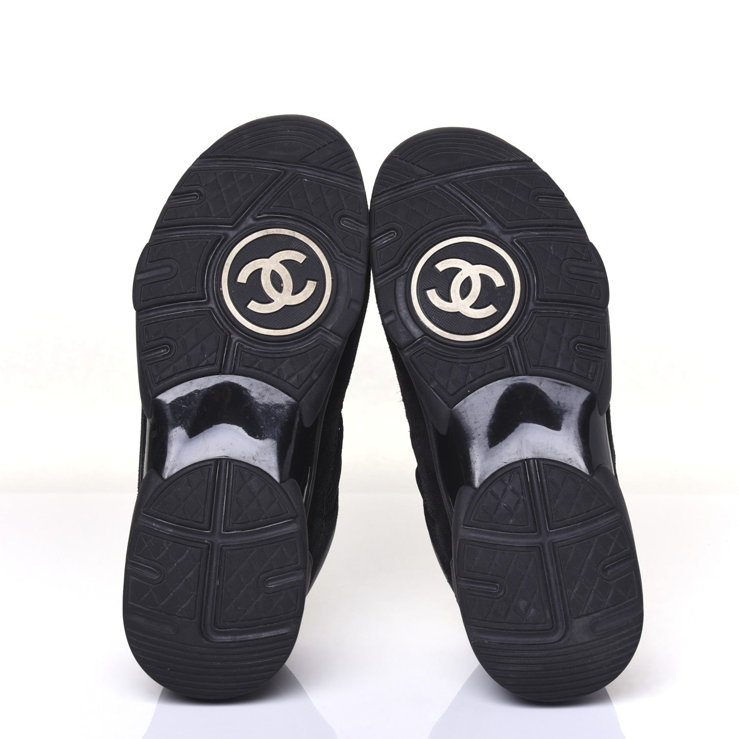 Chanel Toile Suede Calfskin CC Sneakers 39 Black 5 of 11