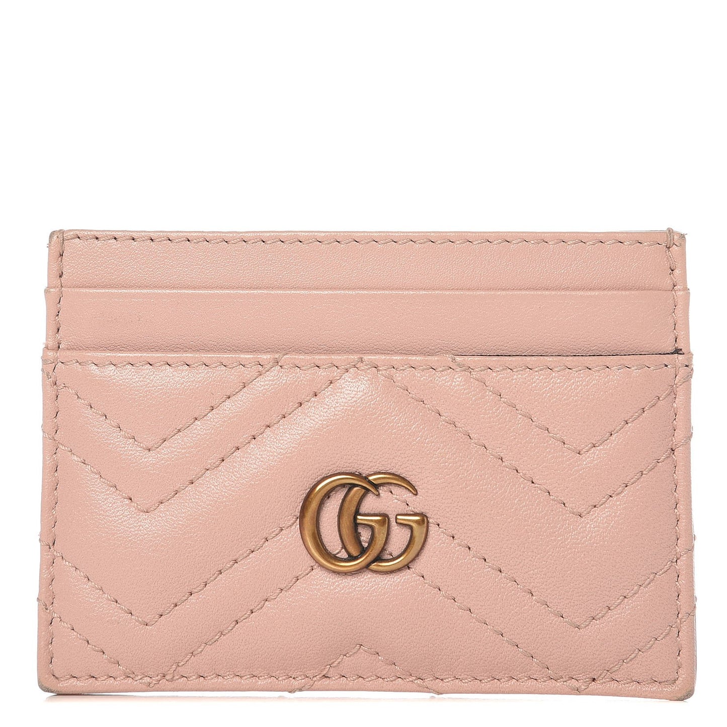 Calfskin Matelasse GG Marmont Card Holder Perfect Pink