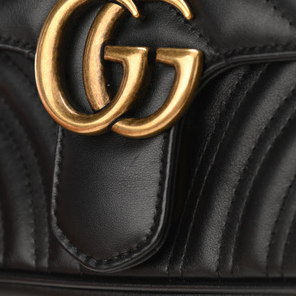 Gucci Calfskin Matelasse Mini GG Marmont Shoulder Bag Black 10 of 14