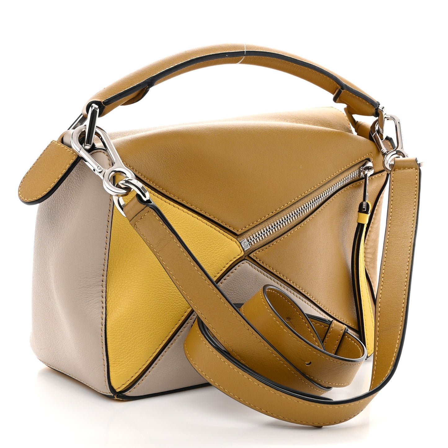 Calfskin Small Puzzle Bag Ocre Yellow