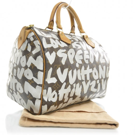 Louis Vuitton Monogram Graffiti Speedy 30 Silver 3 of 9