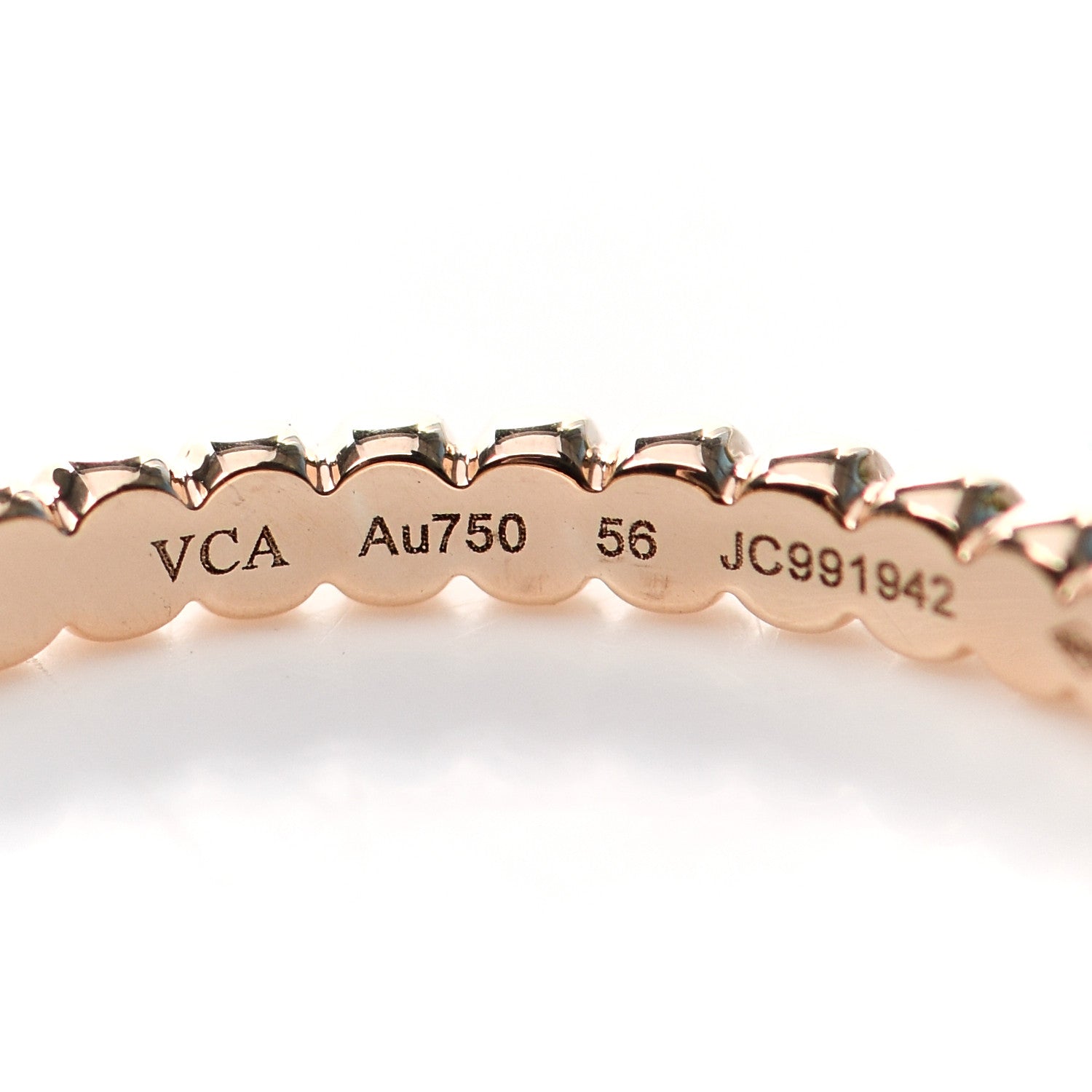 Van Cleef & Arpels 18K Rose Gold Small Perlee Ring 56 7.5 4 of 5