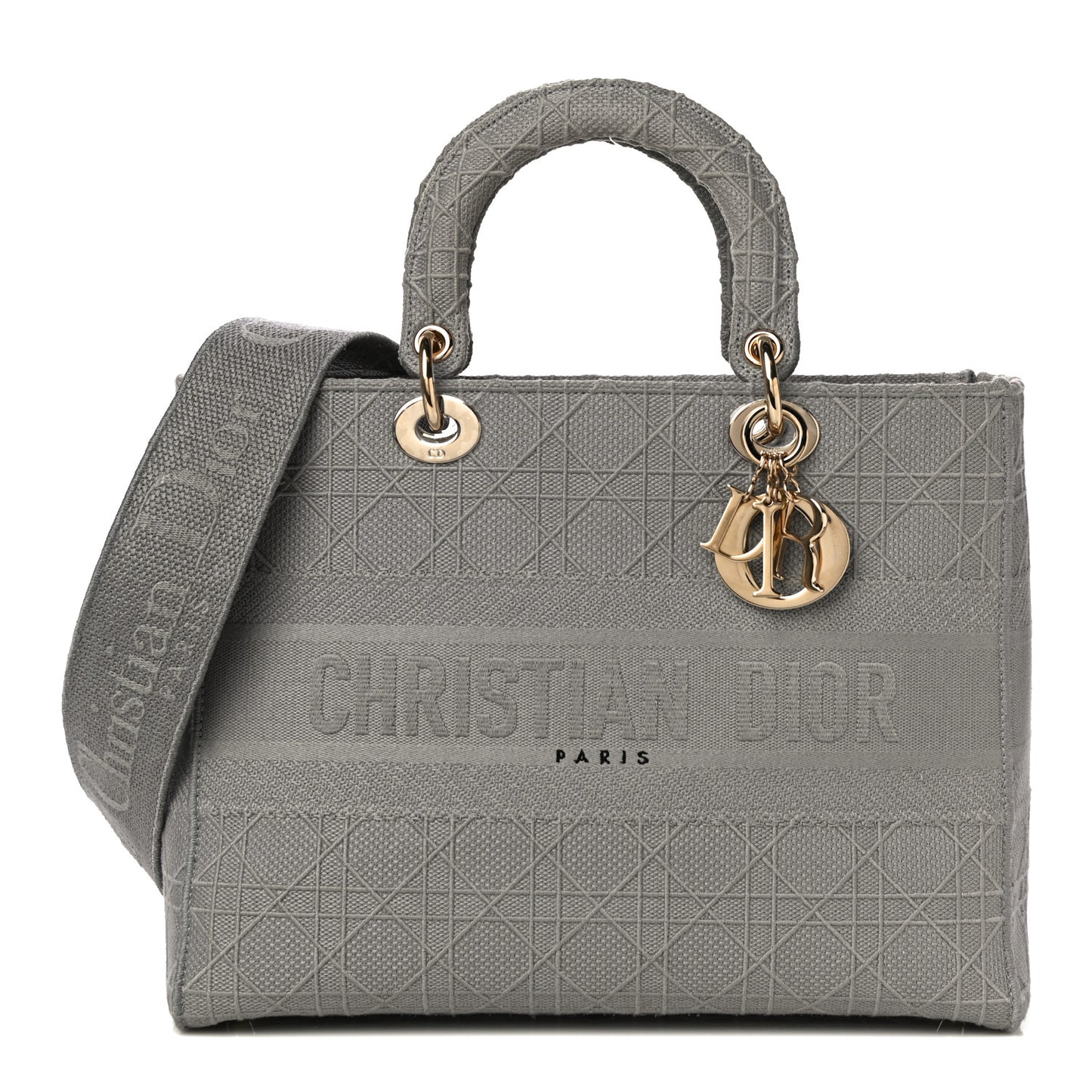 Canvas Embroidered Cannage Lady D-Lite Gray