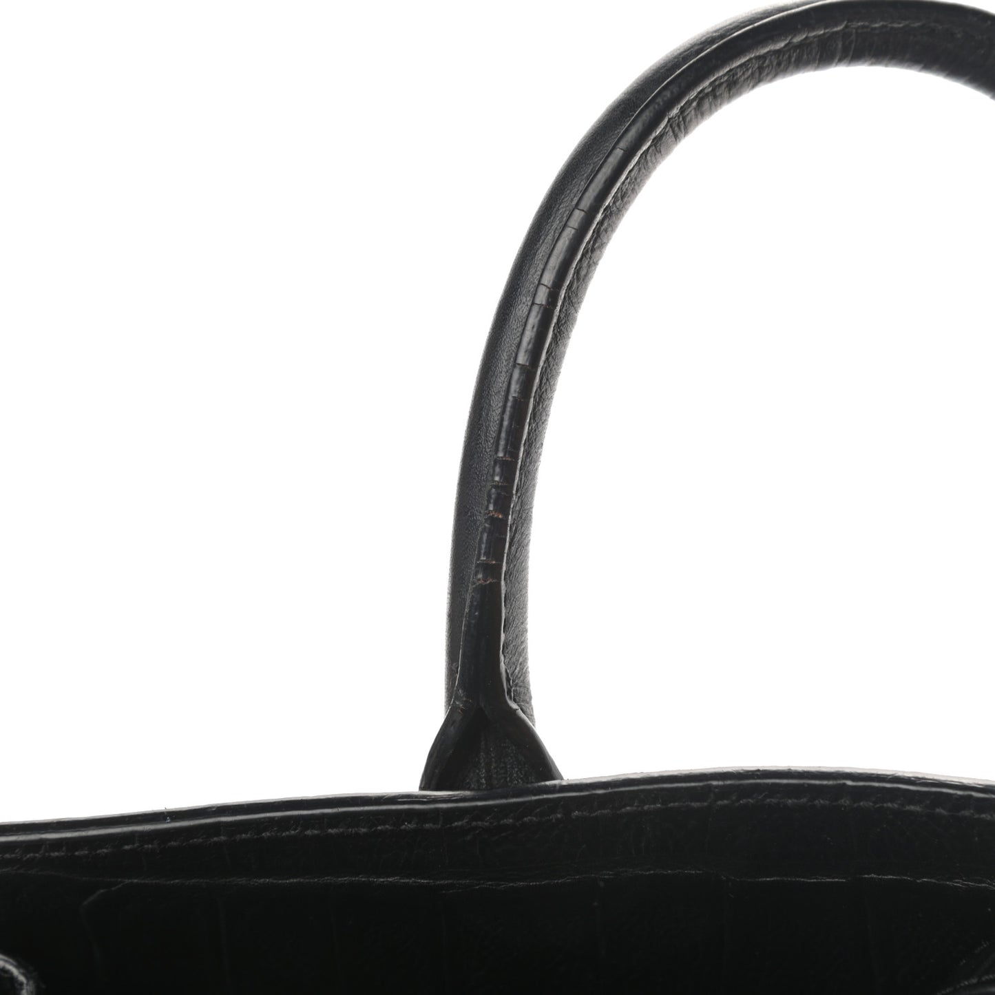 Calfskin Crocodile Embossed Nano Sac De Jour Black