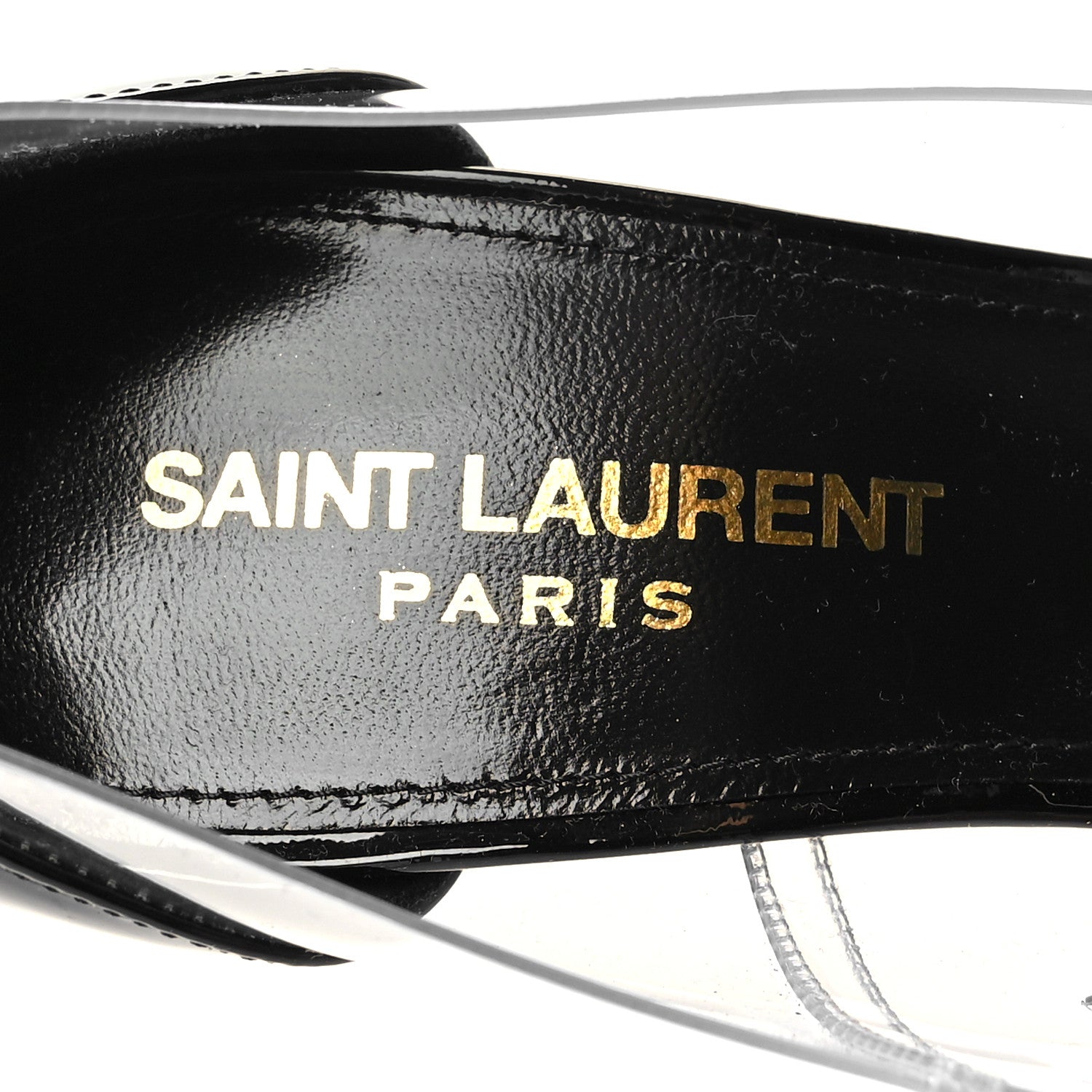 Saint Laurent Patent Calfskin PVC Opyum 36.5 Black 1318485