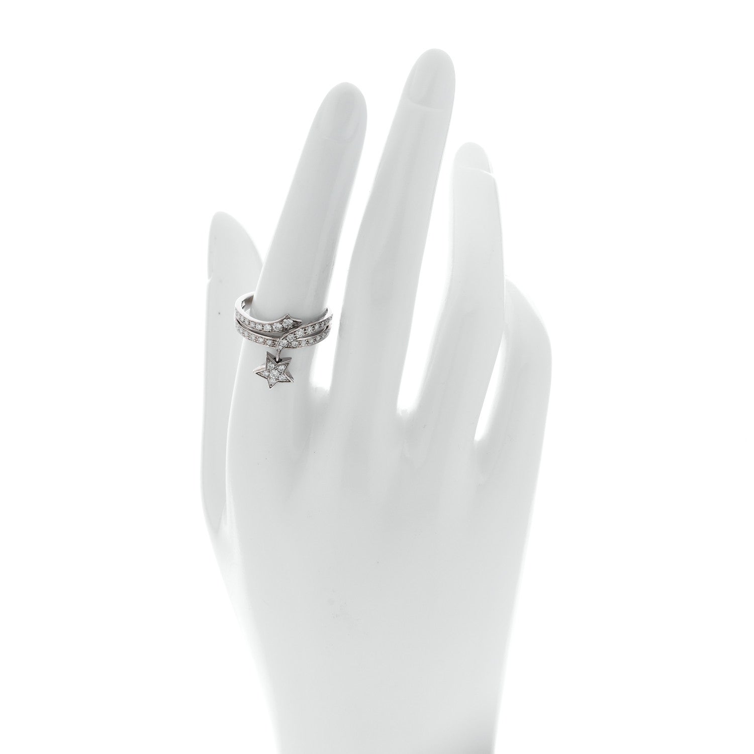 Chanel 18K White Gold Diamond Étolie Filante Ring 55 7.25 2 of 4