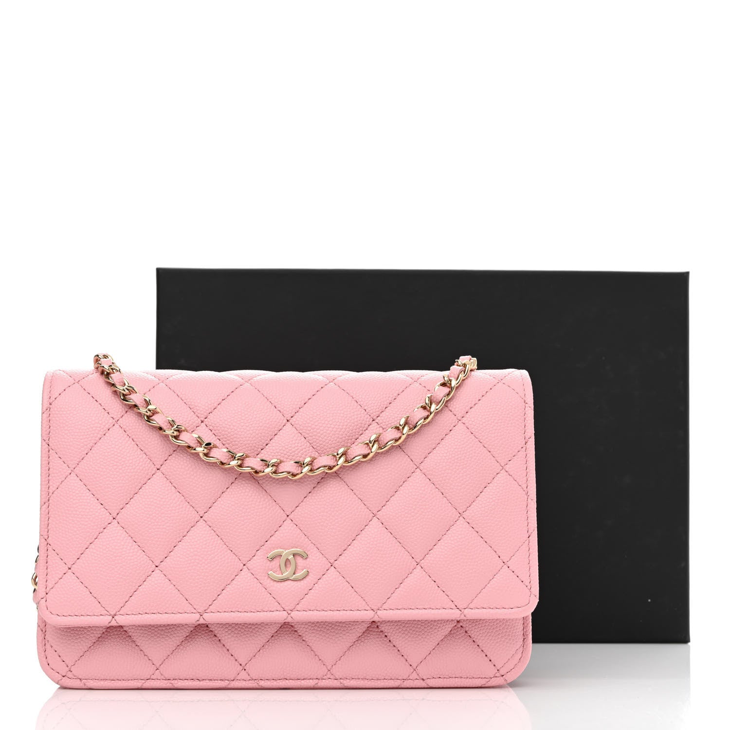 Chanel Caviar Quilted Wallet On Chain WOC Light Pink 12 of 12