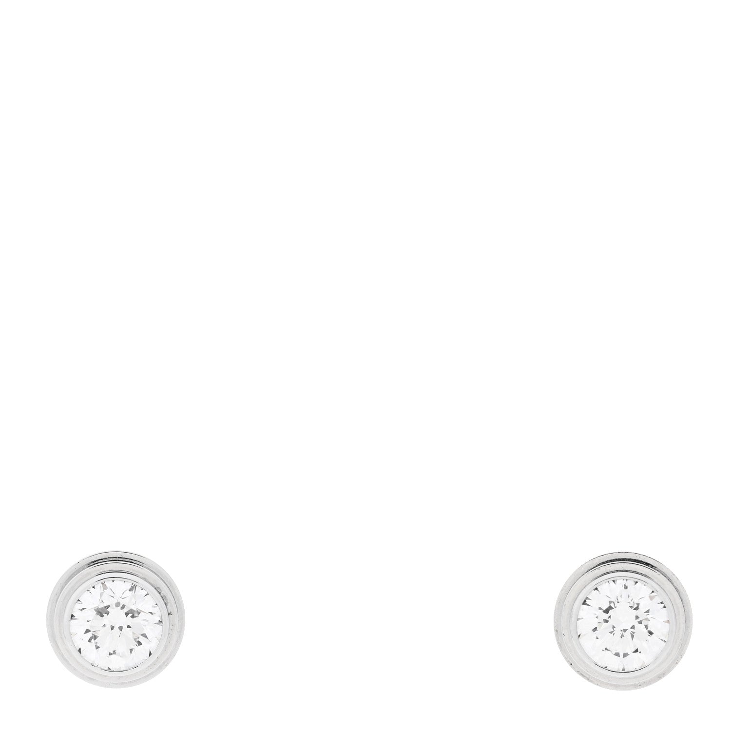 Cartier 18K White Gold Diamond MM D'Amour Earrings 1 of 5