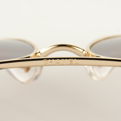 Chanel Lambskin Quilted CC Sunglasses 4195-Q Gold Brown 8 of 9