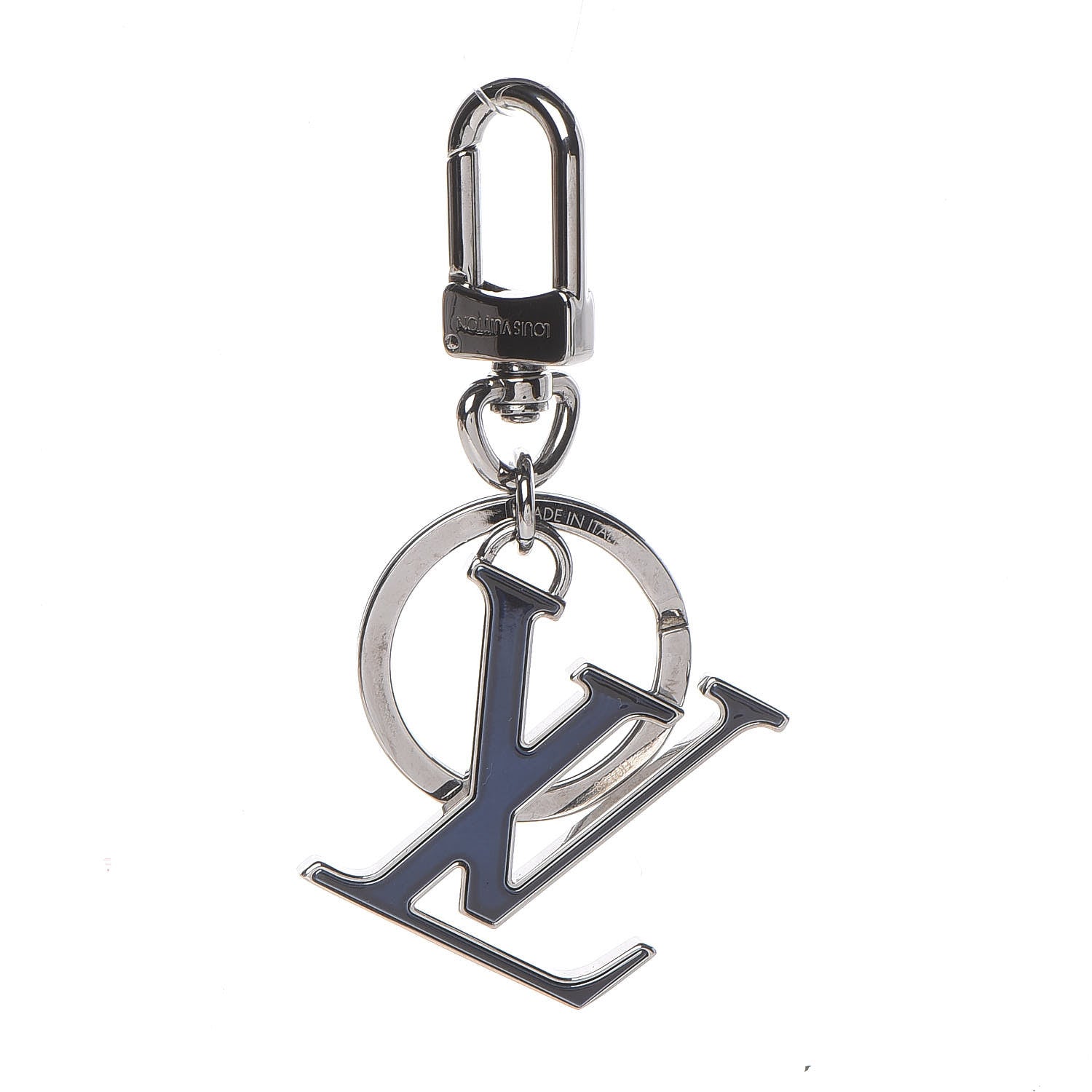 Louis Vuitton LV Initials Inlay Key Chain Holder Blue 1 of 3