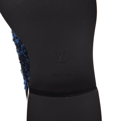 Louis Vuitton Tweed Calfskin Wonderland Ranger Boots 39 Blue Black 6 of 14