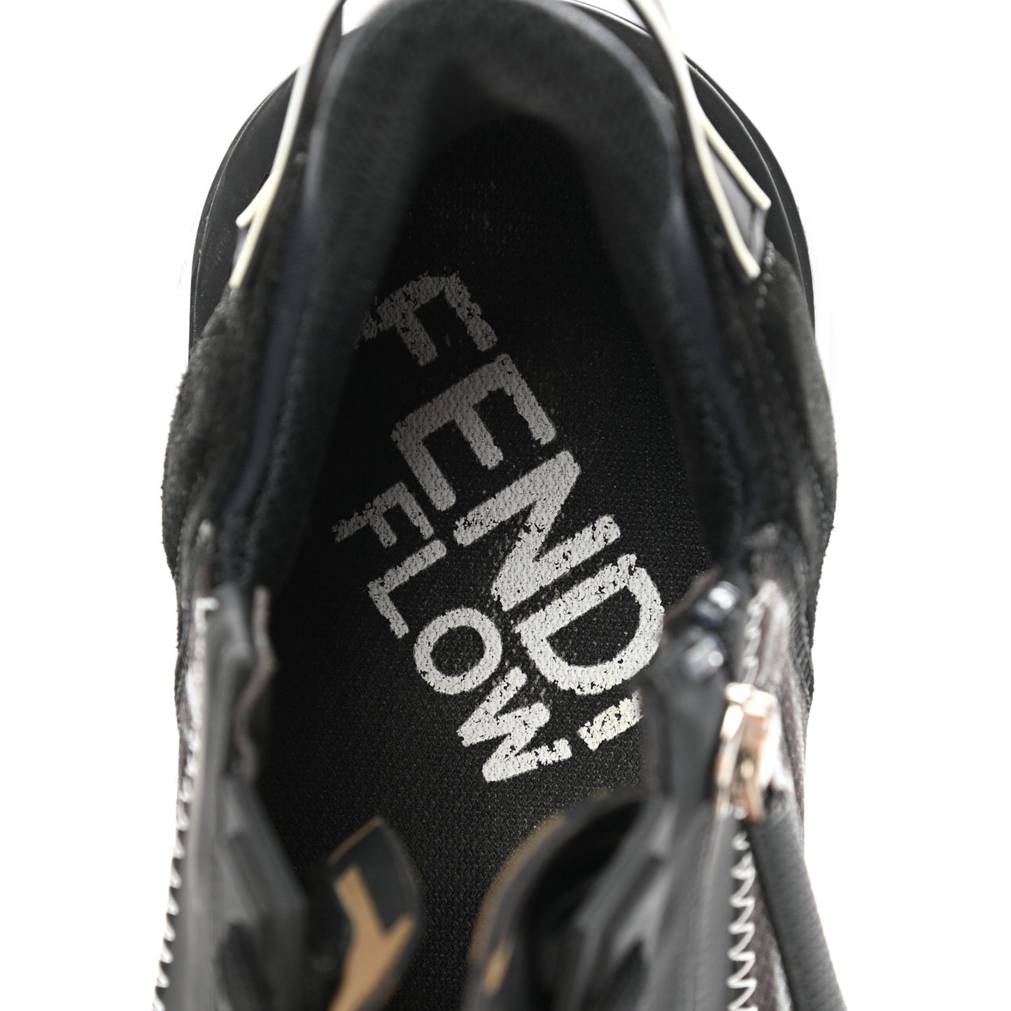X SARAH COLEMAN Nylon Lycra FF Vertigo Fendi Flow Low Top Sneakers 40 Black