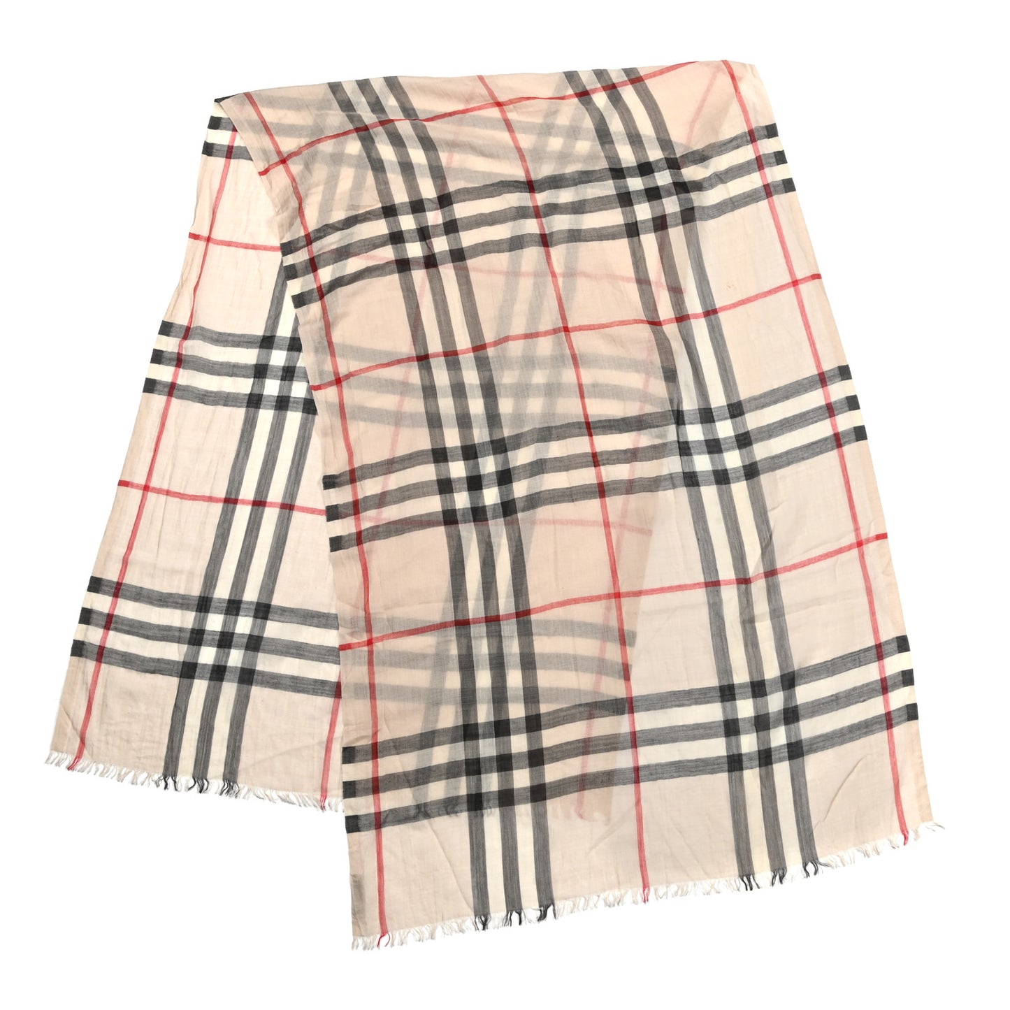 Wool Silk House Check Lightweight Scarf Stone