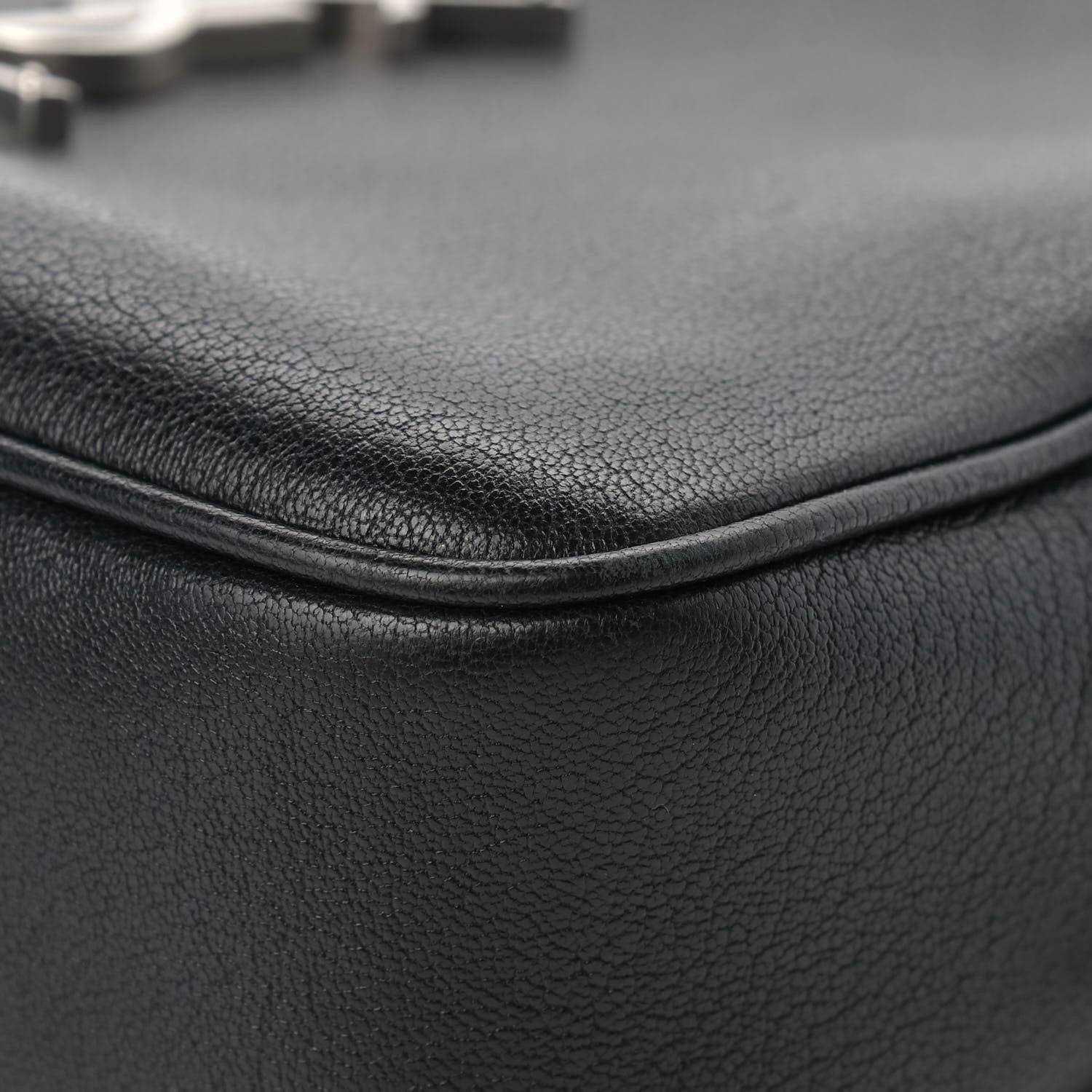 Saint Laurent Grained Lambskin Monogram Lou Camera Bag Black 11 of 12