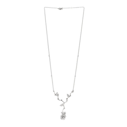 Christian Dior 18K White Gold Diamond Medium Rose Dior Bagatelle Drop Necklace 3 of 4