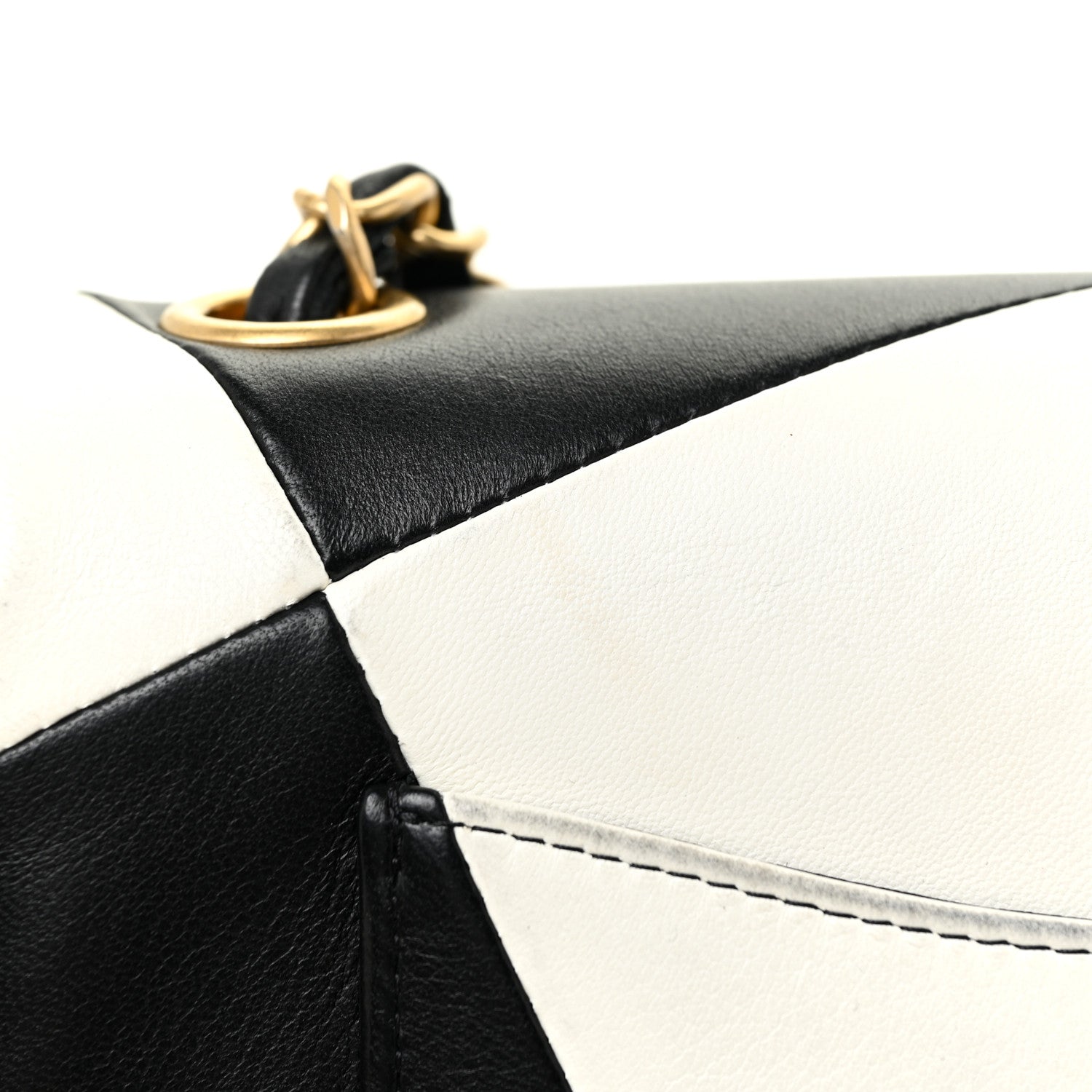 Chanel Lambskin Geometric Patchwork Mini Flap Black White 15 of 17