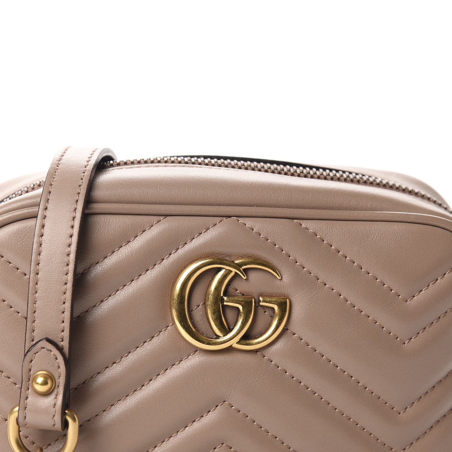 Calfskin Matelasse Mini GG Marmont Chain Shoulder Bag Porcelain Rose