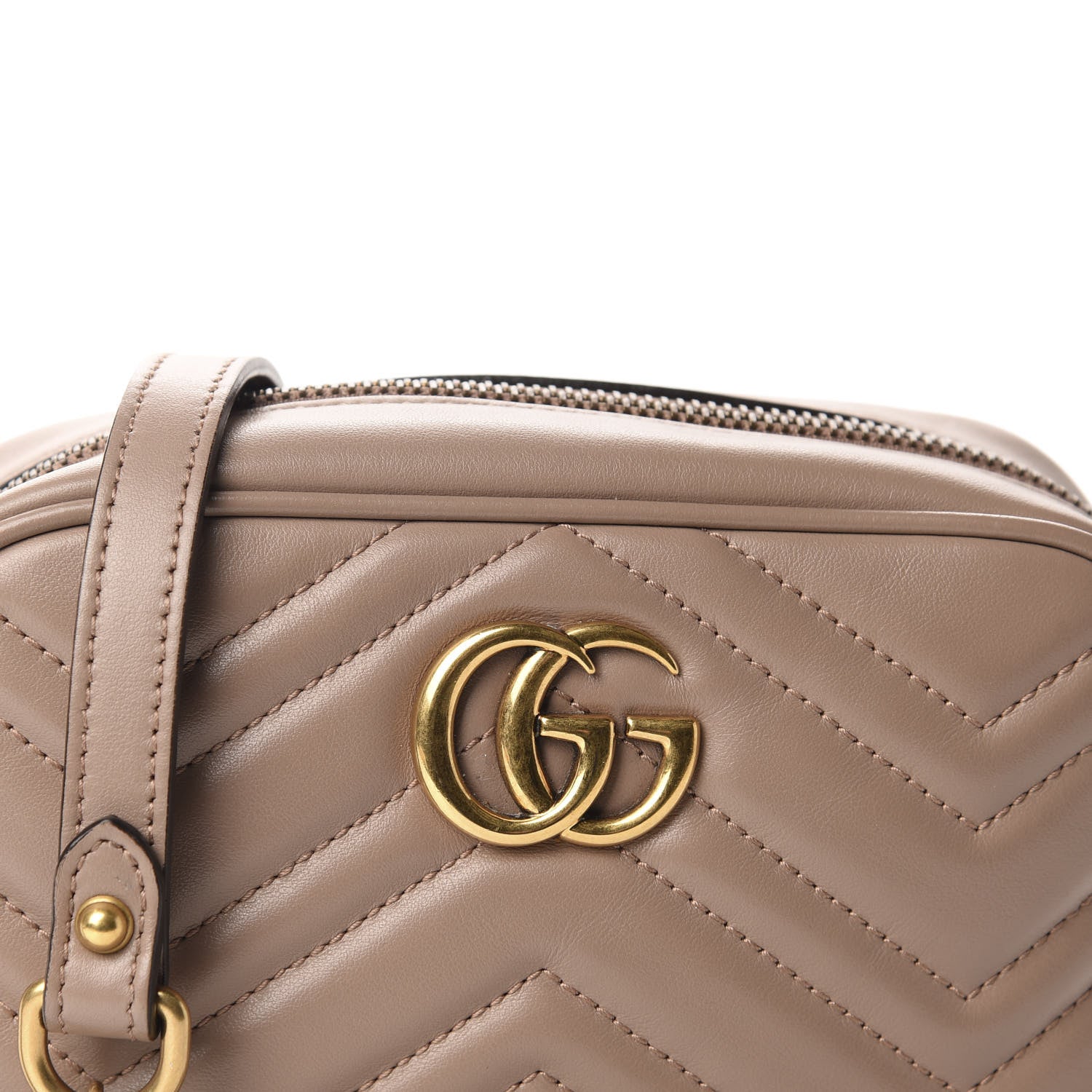 Gucci Calfskin Matelasse Mini GG Marmont Chain Shoulder Bag Porcelain Rose 11 of 11