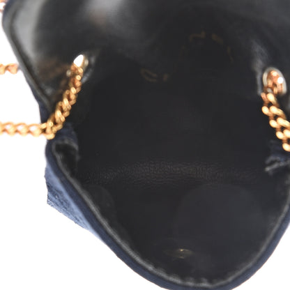 Chanel Knit Quilted Pouch Necklace Blue 4 of 6