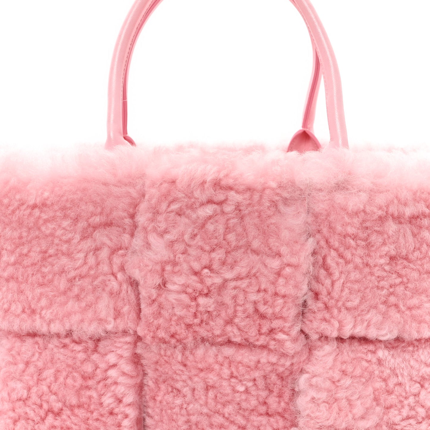 Shearling Small Intrecciato Arco Tote Popsicle