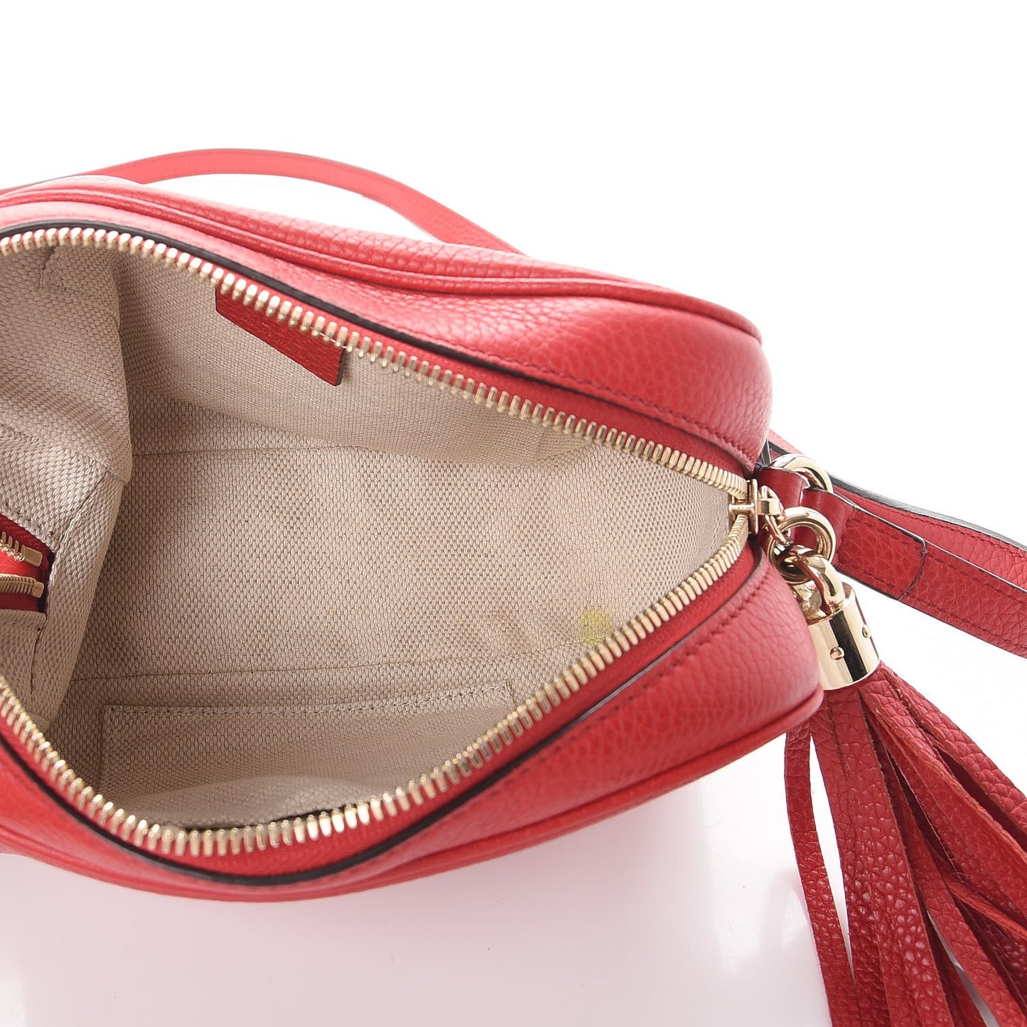 Pebbled Calfskin Small Soho Disco Bag Tabasco Red
