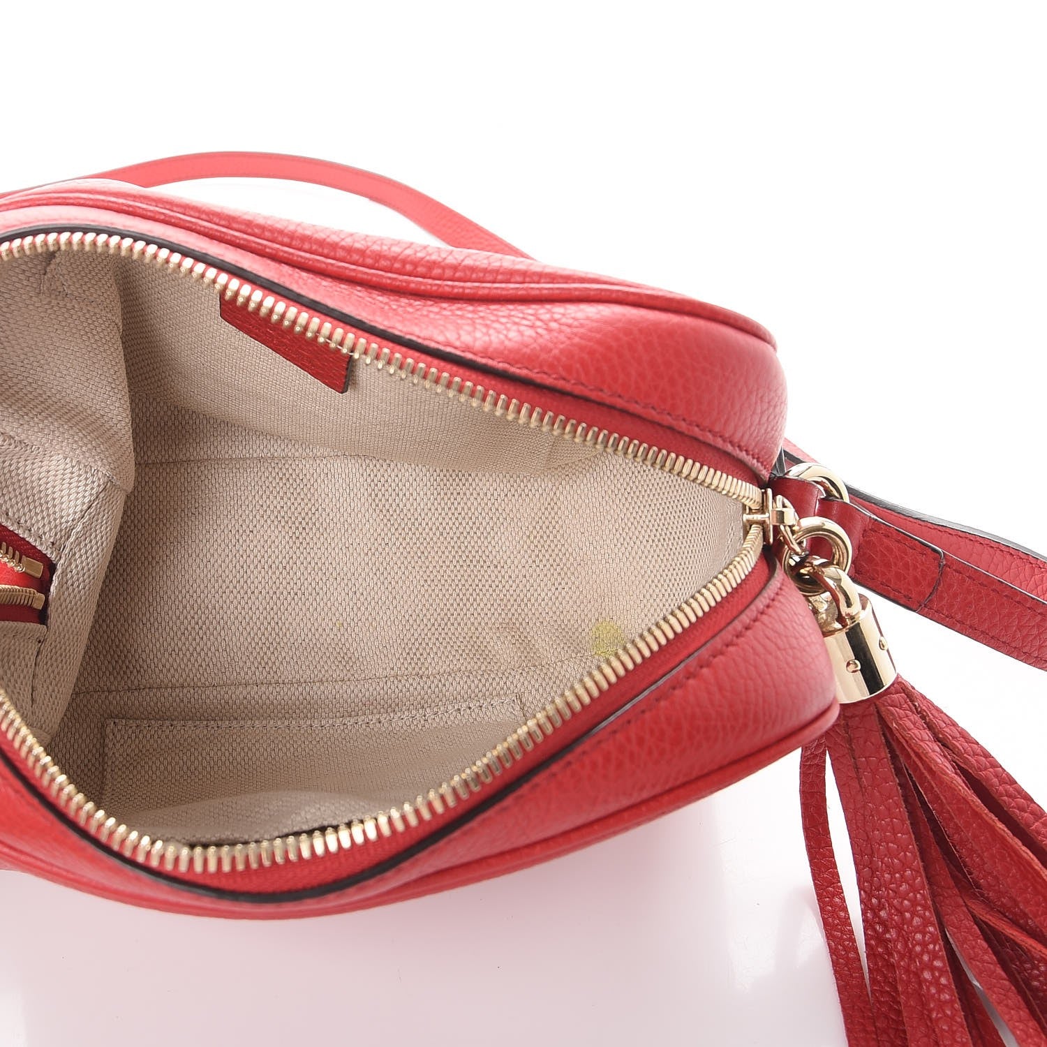 Gucci Pebbled Calfskin Small Soho Disco Bag Tabasco Red 5 of 8