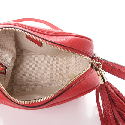 Gucci Pebbled Calfskin Small Soho Disco Bag Tabasco Red 5 of 8