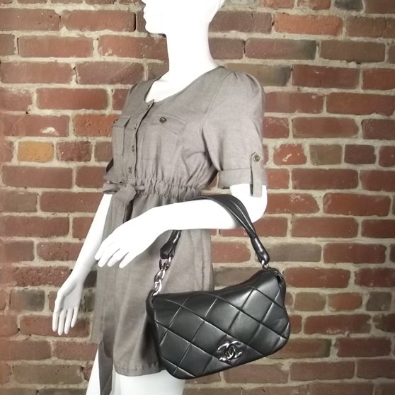 Lambskin Quilted Flap Black