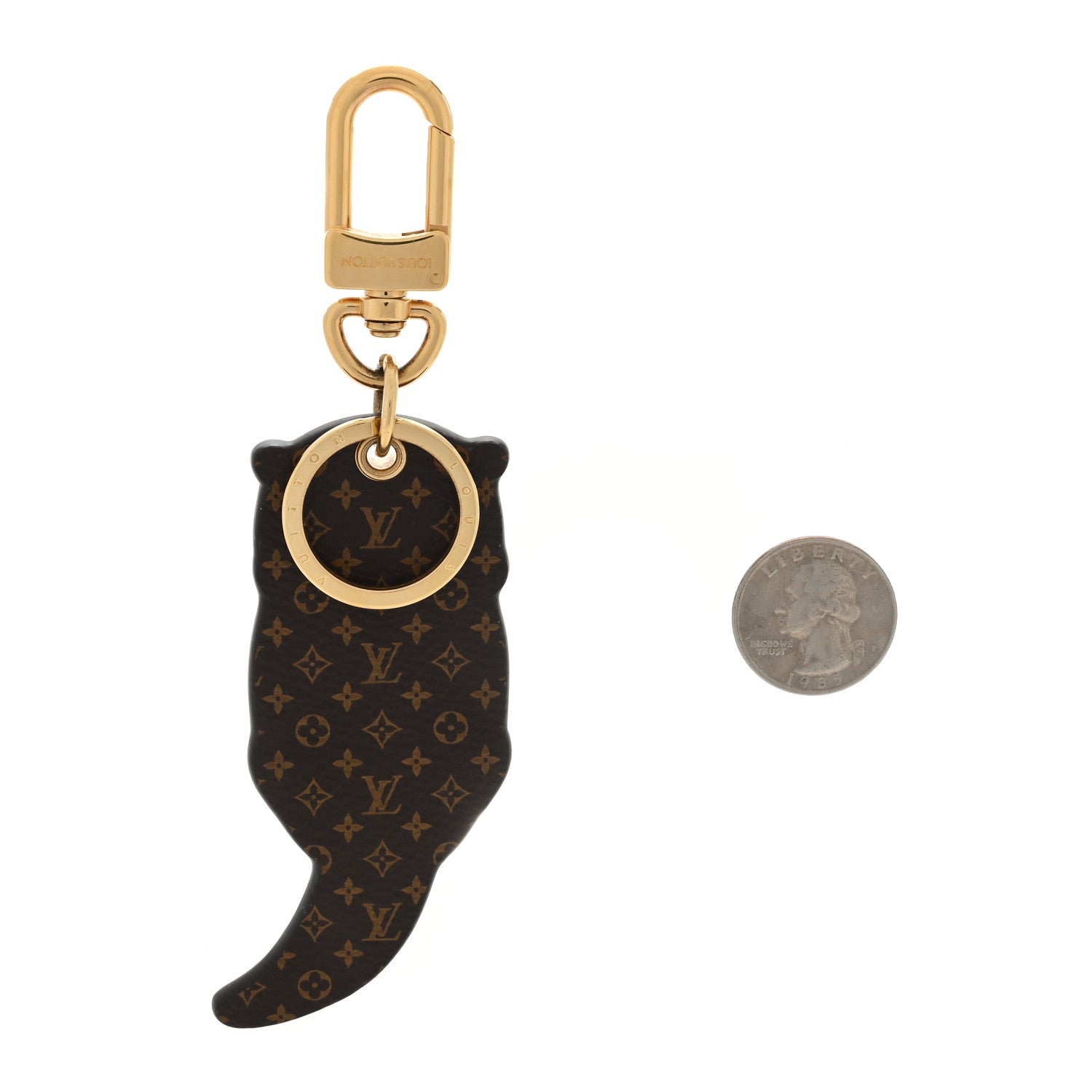 Louis Vuitton Calfskin Monogram LV Animals Otter Bag Charm Key Holder Pink 2 of 3