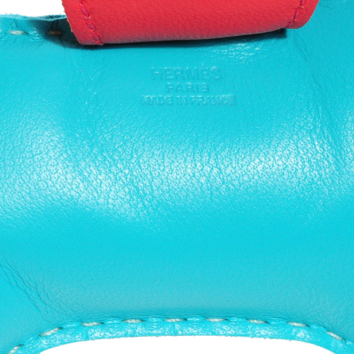 Hermes Milo Lambskin Grigri Rodeo Horse Bag Charm MM Lagon Bleu Izmir Bougainvillea 4 of 4